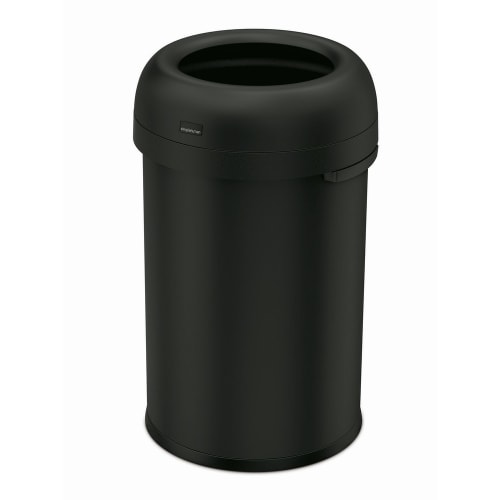 Simplehuman 115 Liter Bullet Open Top Trash Can, Heavy-Gauge Steel, Matte Black